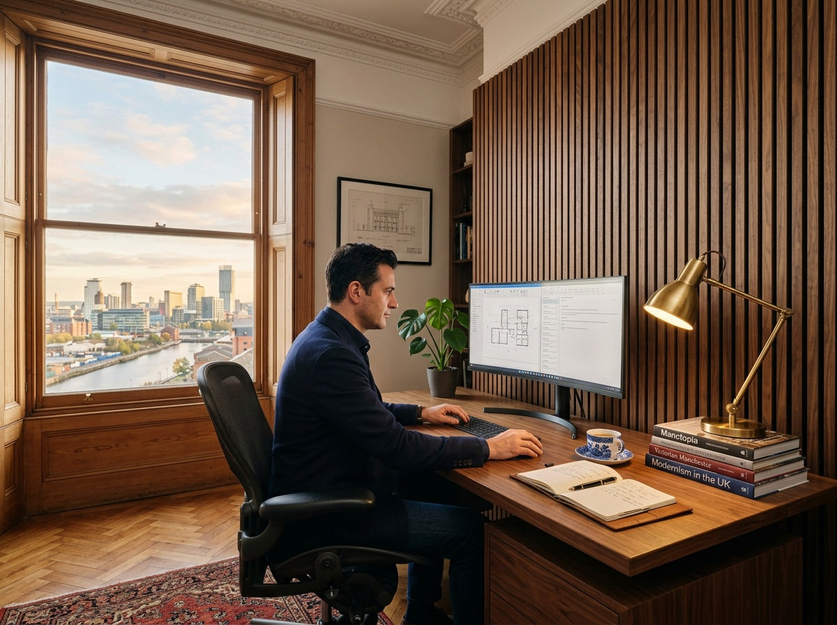 Kensington XL Walnut Acoustic Wall Panel — 270 × 110 cm
