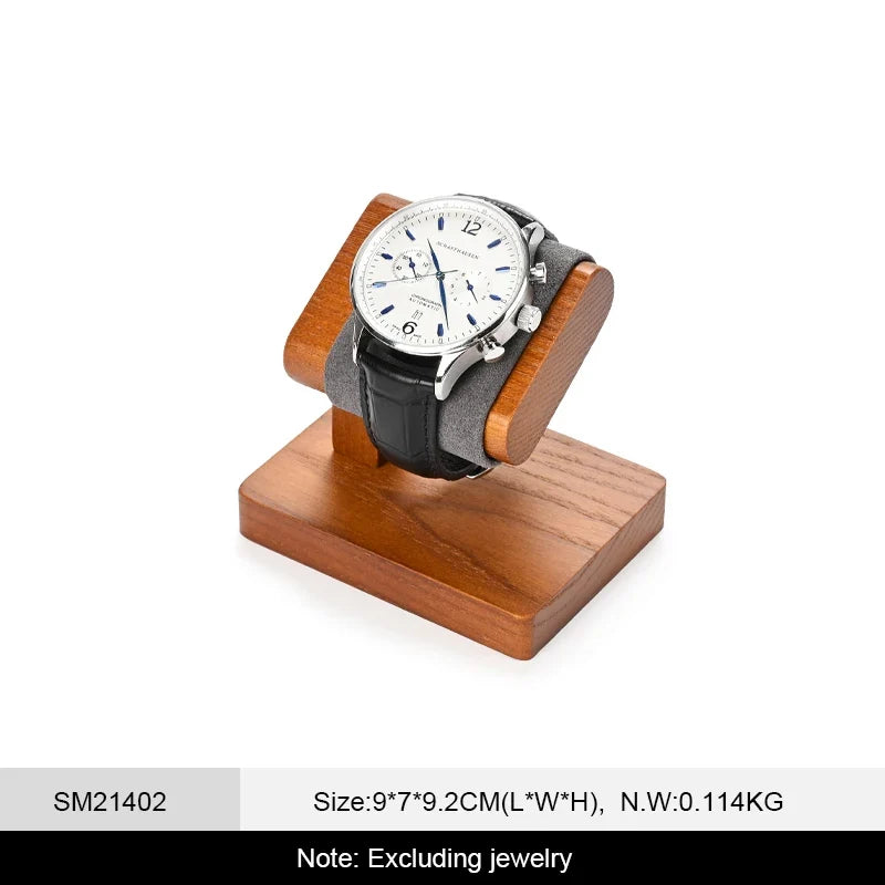 WoodTen Solid Wood Watches Display Stands Base Watch Necklace Bracelet Organizer Rack Bangle Scrunchie Headband Showcase Stands