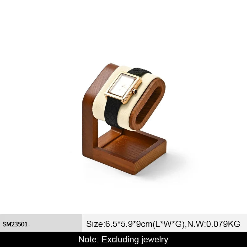 WoodTen Solid Wood Watches Display Stands Base Watch Necklace Bracelet Organizer Rack Bangle Scrunchie Headband Showcase Stands